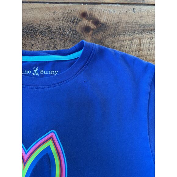 Psycho Bunny Mens Blue Big Bunny Graphic Short Sleeve T-Shirt Size 3 - Picture 4 of 7